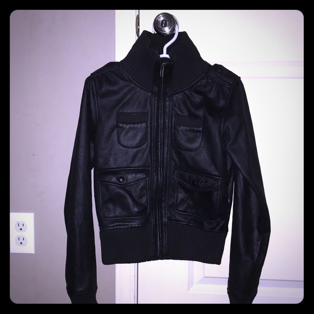 Faux leather Obey bomber jacket
